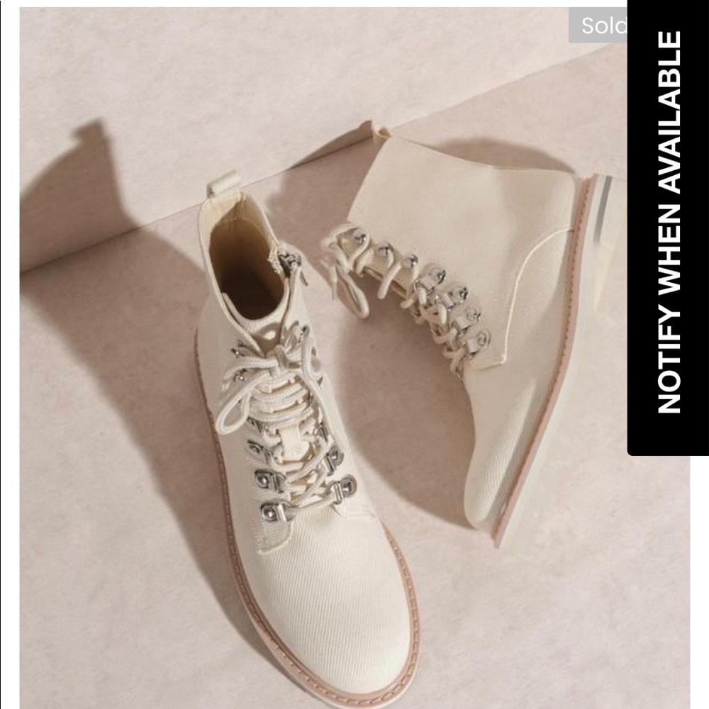 Beige combat boots brand new!